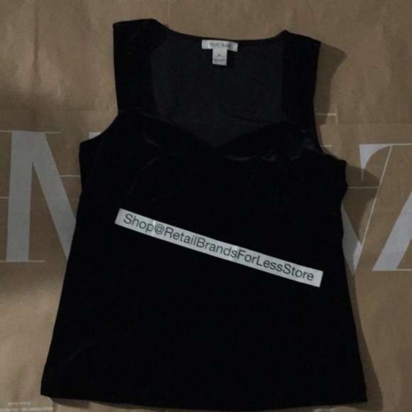 WHITE HOUSE BLACK MARKET Sweetheart Neck Stretch Velvet Top - Picture 2 of 9